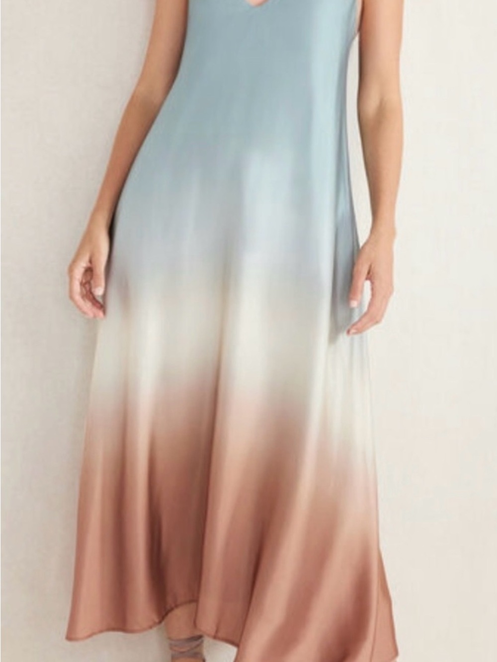 NWT Haven Well Within Satin Strappy Ombre V-Neck Maxi Dress S